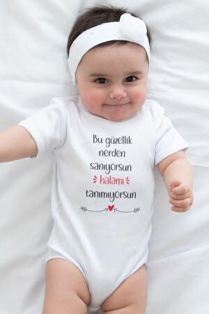 Kurzarm-Baby-Body aus 100 % Bio-Baumwolle. Weißer Baby-Body mit Druckknöpfen 5413k - Overoz