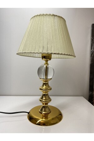Kussabe model gold lampshade, crystal glass ball detail, lampshade, stovetop lamp, table lamp Goldboğumlukrital - asellus