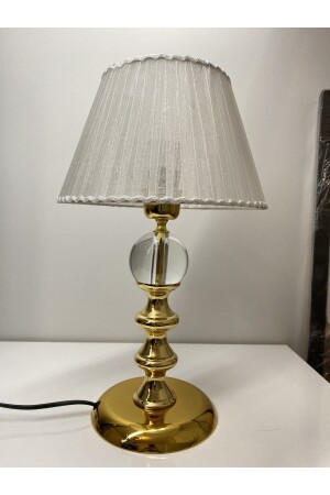 Kussabe model gold lampshade, crystal glass ball detail, lampshade, stovetop lamp, table lamp Goldboğumlukrital - asellus