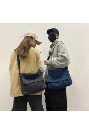 Küt Küt Harajuku Vintage Unisex Kot Gri Postacı Çantası 5678765567765 - Touz