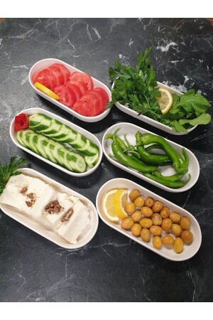 Kütahya Beyaz Seramik Çerezlik Kahvaltılık 6'lı Salda GLDNKTCHN06 - GoldenKitchen
