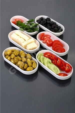 Kütahya Frühstücks-/Snackschalen-Set aus weißer Keramik, 6 Stück - Goldenkitchen