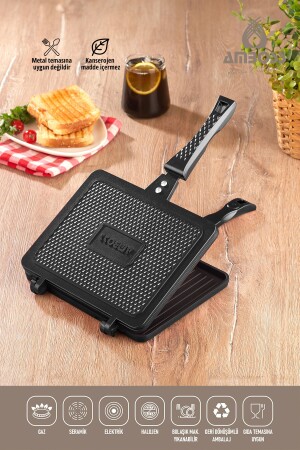 Kuv-0274 Handtoaster mit Quarz-Herdplatte, Guss, Schwarz, Ambos-Quarz - Amboss