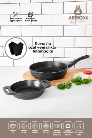 Kuvars 18 Cm Sahan 24 Cm Tava 2'li Döküm Set Kuv-6457 KUV-6457 - Amboss