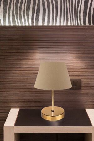 Kuzey Gold Body Lampshade Coffee Fabric Bedroom Lampshade Living Room Reading Corner Table Lamp AAG-1987 - Art&Gift