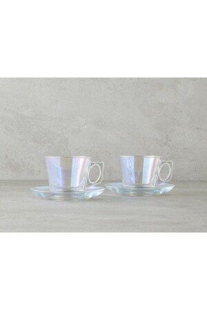 Kyra Glass 4 Piece Teacup Set for 2 Colored - English Home