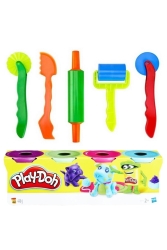 l Oyun Hamuru 448 gr 4 Renk - Brons Merdane Bıçak Seti Oyun Hamuru Kalıpları MM-BMB - Play Doh