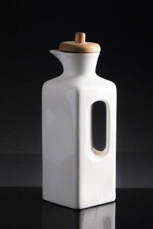 La Pure Bambu Kapaklı Kare Porselen Yağlık - 20 Cm Fma02990 PORJ-010151-12-TY - ACAR