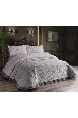 Laced Microfiber Bedspread Set * Bedspread 250 X 260 Cm - Gençev Home Collections