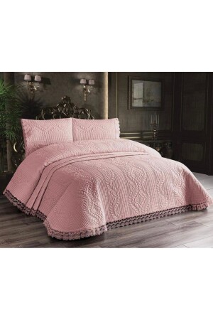 Laced Microfiber Bedspread Set * Bedspread 250 X 260 Cm - Gençev Home Collections