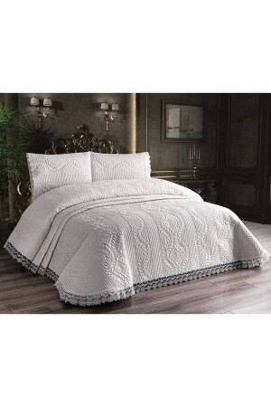 Laced Microfiber Bedspread Set * Bedspread 250 X 260 Cm - Gençev Home Collections