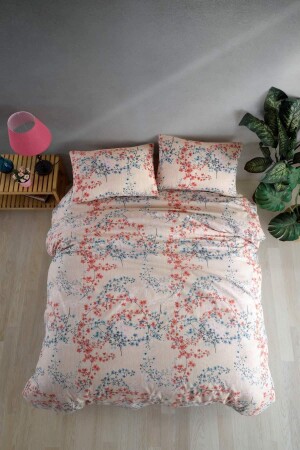 Laçin Salmon Double Duvet Cover Set NWH-0451 - NewHome Outlet