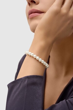 Lacquer Plated Glass Pearl Adjustable Women's Bracelet - Modernist