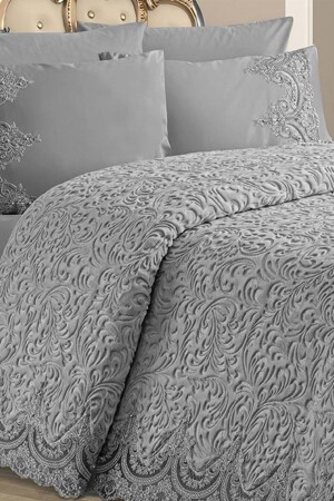 Lacy 6 Piece Double Blanket Set - Gabriella Gray - Polo Life