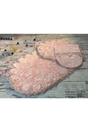 Lacy Bath Mat Dowry Box Three Pieces 8574889752 - SEBRA HOME