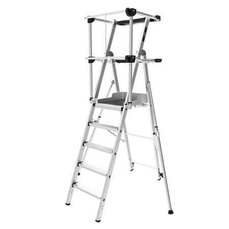 Ladder with safety fence ALTREX Rolshield, 5 steps - Altrex