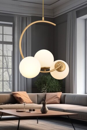 Ladre 3-teilige moderne Hängelampe aus weißem Glas mit Antiklackierung – Kronleuchter für Küche, Schlafzimmer, Wohnzimmer - Apliqa