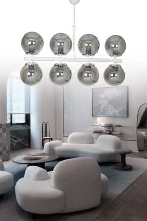 Lagos 8-Piece White Modern Luxury Chandelier SEF162 - ŞL Şef Light