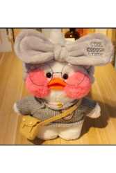 Lalafanfan Kawaii Karikatür 30 Cm Ördek Pembe Kıyafetli Aksesuarlı Sekk O 8945 - Sekk O