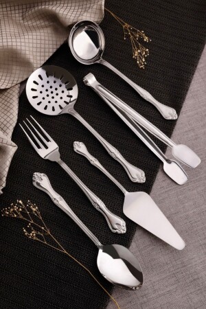 Lalezar Sade 6 Piece Shiny Serving Set service6 - Nehir