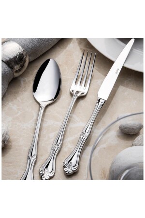 Lalezar Sade 72 Piece Knife and Fork Spoon Set for 12 People 1118526 - Nehir