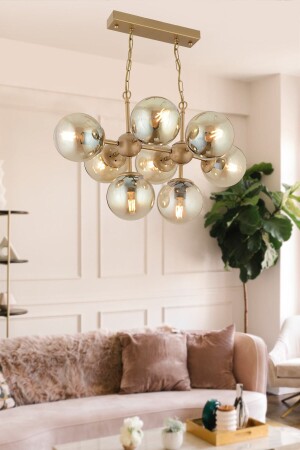 Lamia 8pcs Antique Modern Pendant Lamp Kitchen Dining Table Above Living Room Chandelier 3266-08-FR - Apliqa