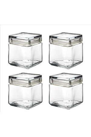 Landmark Jar Small Size Glass Storage Container with Lid 4 Pieces Fma05047 020oa MG-98667-4 - Paşabahçe
