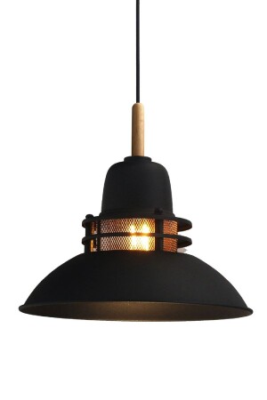 Lantern Black Chandelier Wooden Head Single Pendant Lamp Kitchen Children's Room Desktop Lighting Models BMM2061A - Bamyum