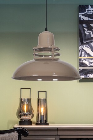 Lantern Modern Design Molded Pendant Lamp Metal Brown Pendant Lamp Color Cafe - Kitchen Single Chandelier FNR5533 - Fer Avize