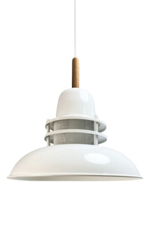 Lantern White Chandelier Wooden Head Single Pendant Lamp Kitchen Children's Room Desktop Lighting Models BMM2061A - Bamyum
