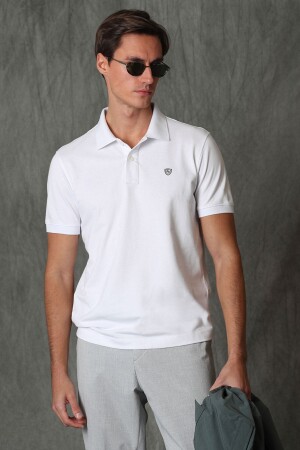 Laon Sports Polo Neck Men's T-Shirt White - Lufian