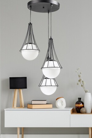 lapis 3. Black-white Globe Glass Chandelier BG1040BG03 - Begüsa