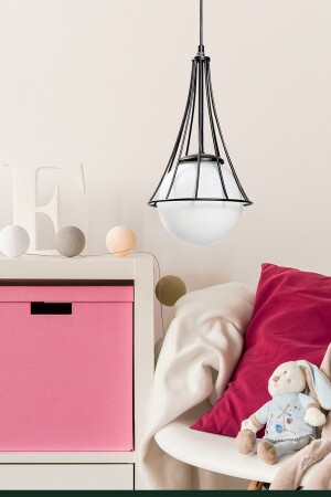 Lapis Single Black-white Globe Glass Chandelier BEG1040BEG01 - Begüsa