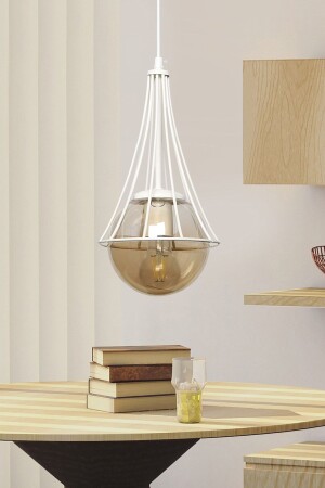Lapis Single White-Honey Globe Glass Chandelier BEG1040BEG01 - Begüsa