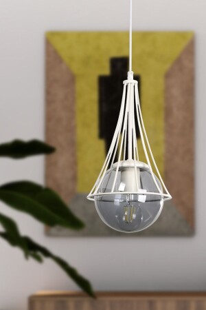 Lapis Single White-smoked Globe Glass Chandelier BEG1040BEG01 - Begüsa