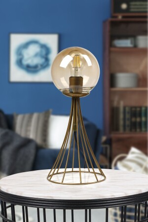 Lapis Table Lamp Antiqued Honey Glop Glass - Begüsa