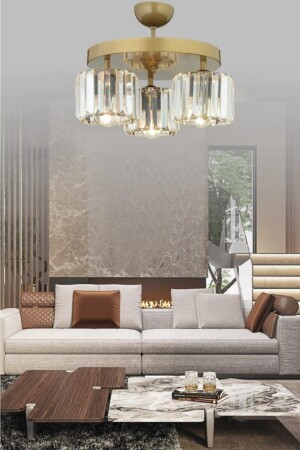 Lara 3-Way Home. y-10 Crystal Stone Chandelier - İstanbul Avize