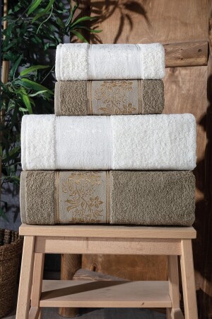 Lara Boxed 4-Piece Bath Towels | - Güvenal