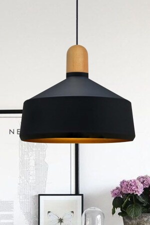 Large Black Wooden Head Single Chandelier Living Room Kitchen Living Room Hotel Cafe Store Chandeliers BMM2038CA - Bamyum
