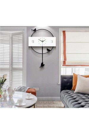 Large Round Bird Motif Swinging Pendulum Wall Clock ovlsk01 - CajuArt