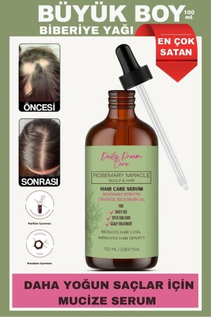 Large Size 100 Ml Rosemary Complex Hair Serum - Formula That Supports Hair Growth and New Hair Formation - Daily Dream Care