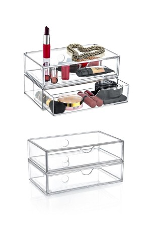 Large Size 2 Drawer Module Cosmetic Makeup Jewelry Organizer - Makeup Organizer 9383571218129 - Onay Store