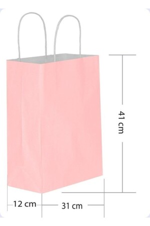 Large Size 31x41 Cm Twist Handle Paper / Cardboard Bag Pink - Tatli Günler