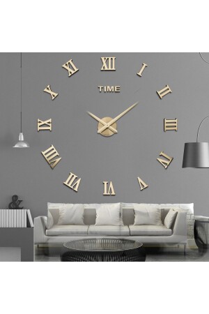 Large Size 3d Wall Clock Large 3d Roman Numeral Wall Clock (gold) GS 80 ROMA SAAT - GİZEM SHOP