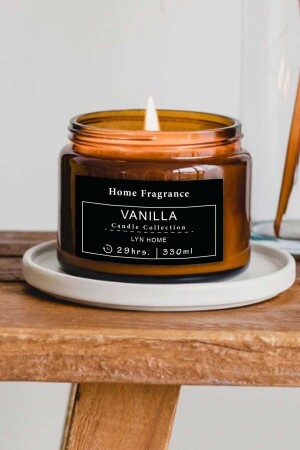 Large Size Amber Jar Candle Black Label - Lyn Home & Decor