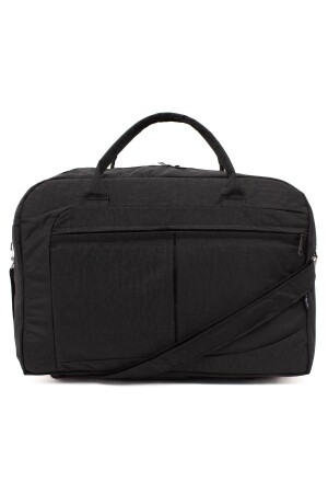 Large Size Black Unisex Sports Fitness Handbag and Travel Bag with Front Pocket and Adjustable Shoulder Strap -00815 - Kaff