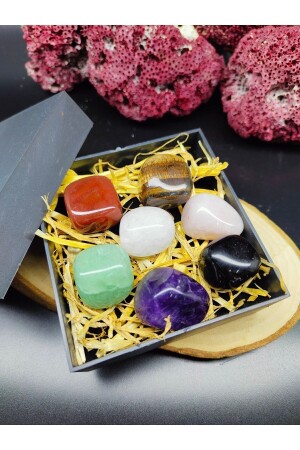 Large Size Chakra Stone Set in Special Box (certified) (7pcs) - Doğal Taş Delisi