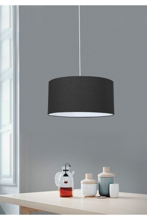 Large Size Fabric Headed Pendant Chandelier 38 Cm Anthracite Srkt-2 SRKT-3 - HOMİNG
