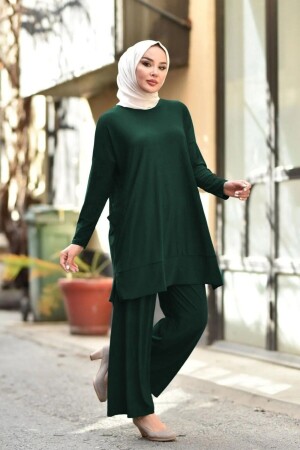 Large Size Hebe Pocket Double Sandy Suit - Emerald - Aşkı Endam