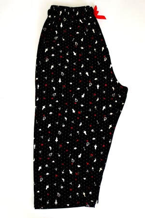 Large Size Pajama Bottoms Capri Modal Fabric Modern Quality Aesthetic Black Patterned - Made By Me